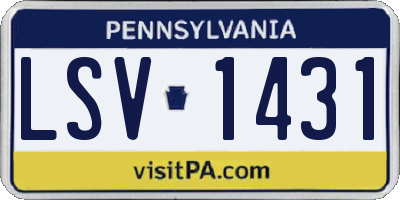PA license plate LSV1431