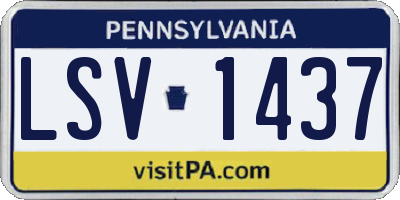 PA license plate LSV1437