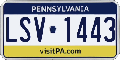 PA license plate LSV1443