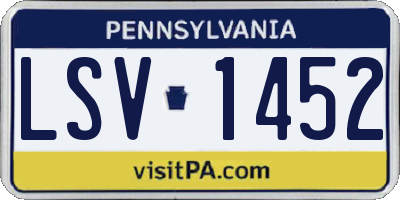 PA license plate LSV1452