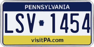PA license plate LSV1454