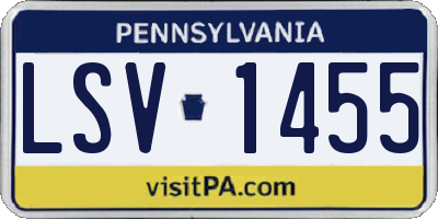 PA license plate LSV1455