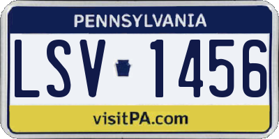 PA license plate LSV1456