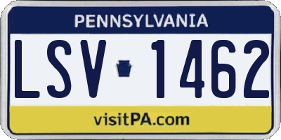 PA license plate LSV1462