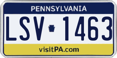 PA license plate LSV1463