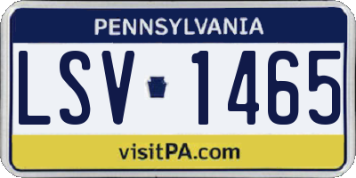 PA license plate LSV1465