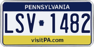 PA license plate LSV1482