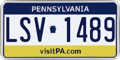 PA license plate LSV1489