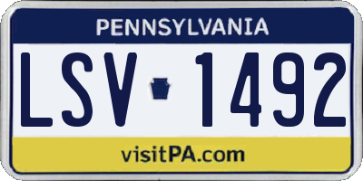 PA license plate LSV1492