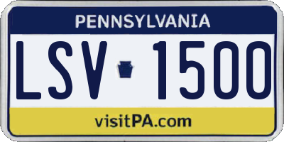 PA license plate LSV1500