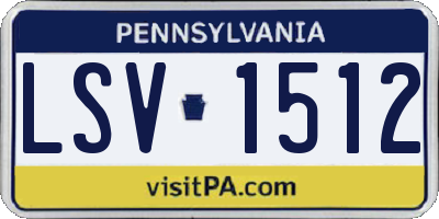 PA license plate LSV1512