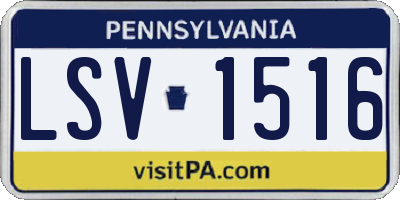 PA license plate LSV1516