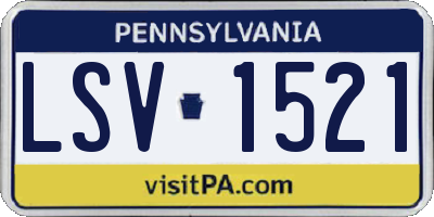 PA license plate LSV1521