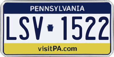 PA license plate LSV1522