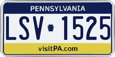 PA license plate LSV1525