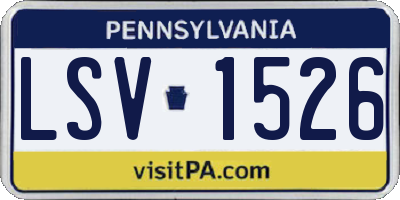 PA license plate LSV1526
