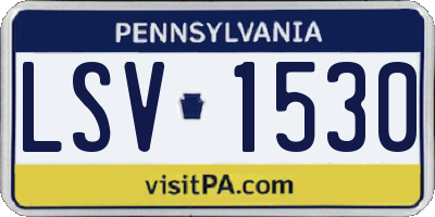 PA license plate LSV1530