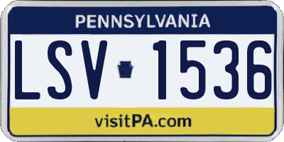 PA license plate LSV1536