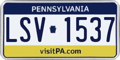 PA license plate LSV1537