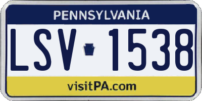 PA license plate LSV1538
