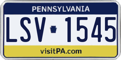 PA license plate LSV1545
