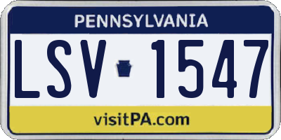 PA license plate LSV1547