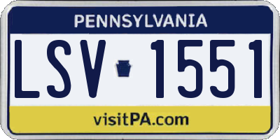 PA license plate LSV1551