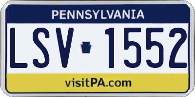 PA license plate LSV1552