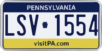 PA license plate LSV1554