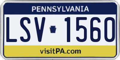 PA license plate LSV1560