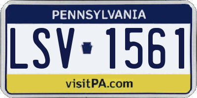 PA license plate LSV1561
