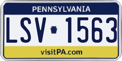 PA license plate LSV1563