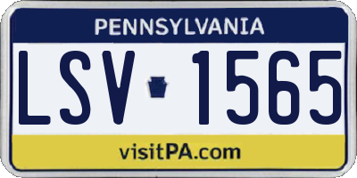 PA license plate LSV1565