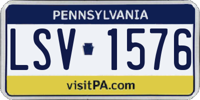 PA license plate LSV1576