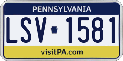 PA license plate LSV1581