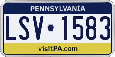PA license plate LSV1583