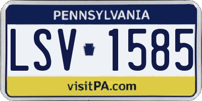 PA license plate LSV1585