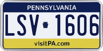 PA license plate LSV1606