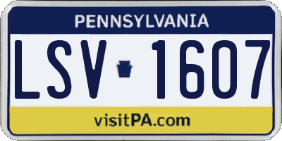 PA license plate LSV1607