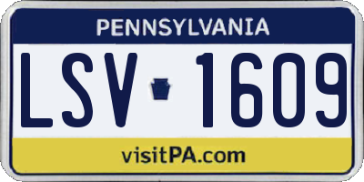 PA license plate LSV1609