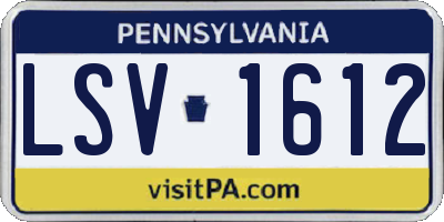 PA license plate LSV1612