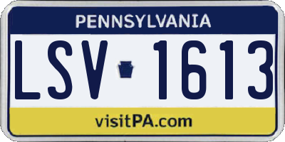 PA license plate LSV1613