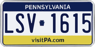 PA license plate LSV1615
