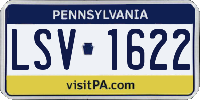 PA license plate LSV1622