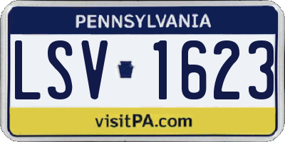 PA license plate LSV1623