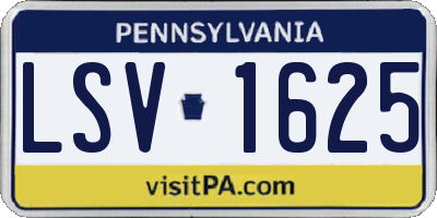 PA license plate LSV1625