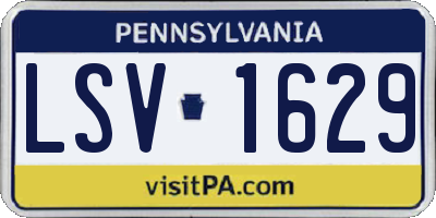 PA license plate LSV1629