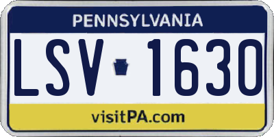 PA license plate LSV1630