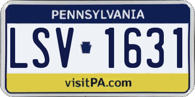 PA license plate LSV1631