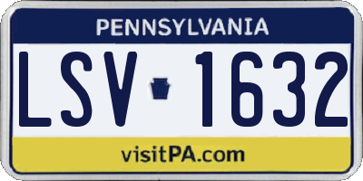 PA license plate LSV1632